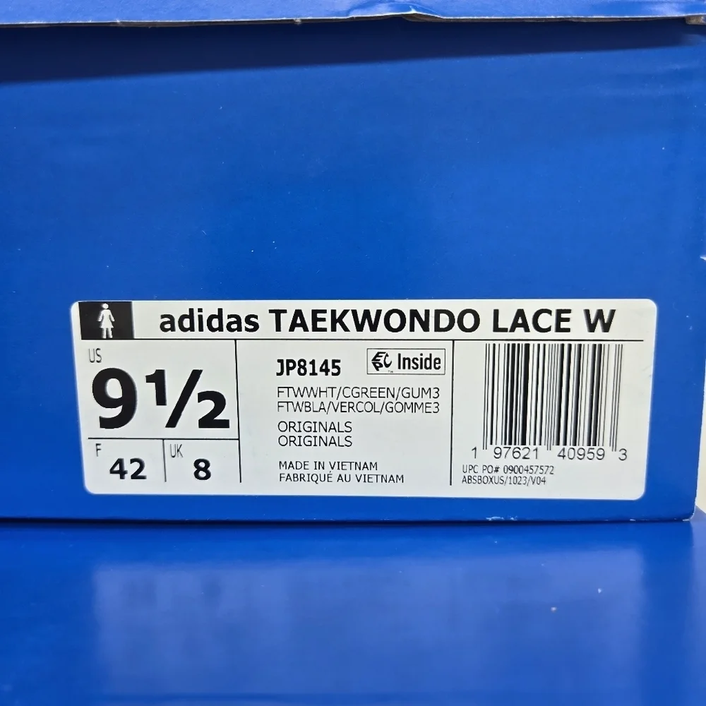 New adidas Taekwondo Cloud White Collegiate Green Gum Women's Shoes Size 9.5 - Picture 8 of 8
